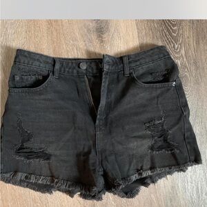 Wild Fable Black Frayed Jean Shorts